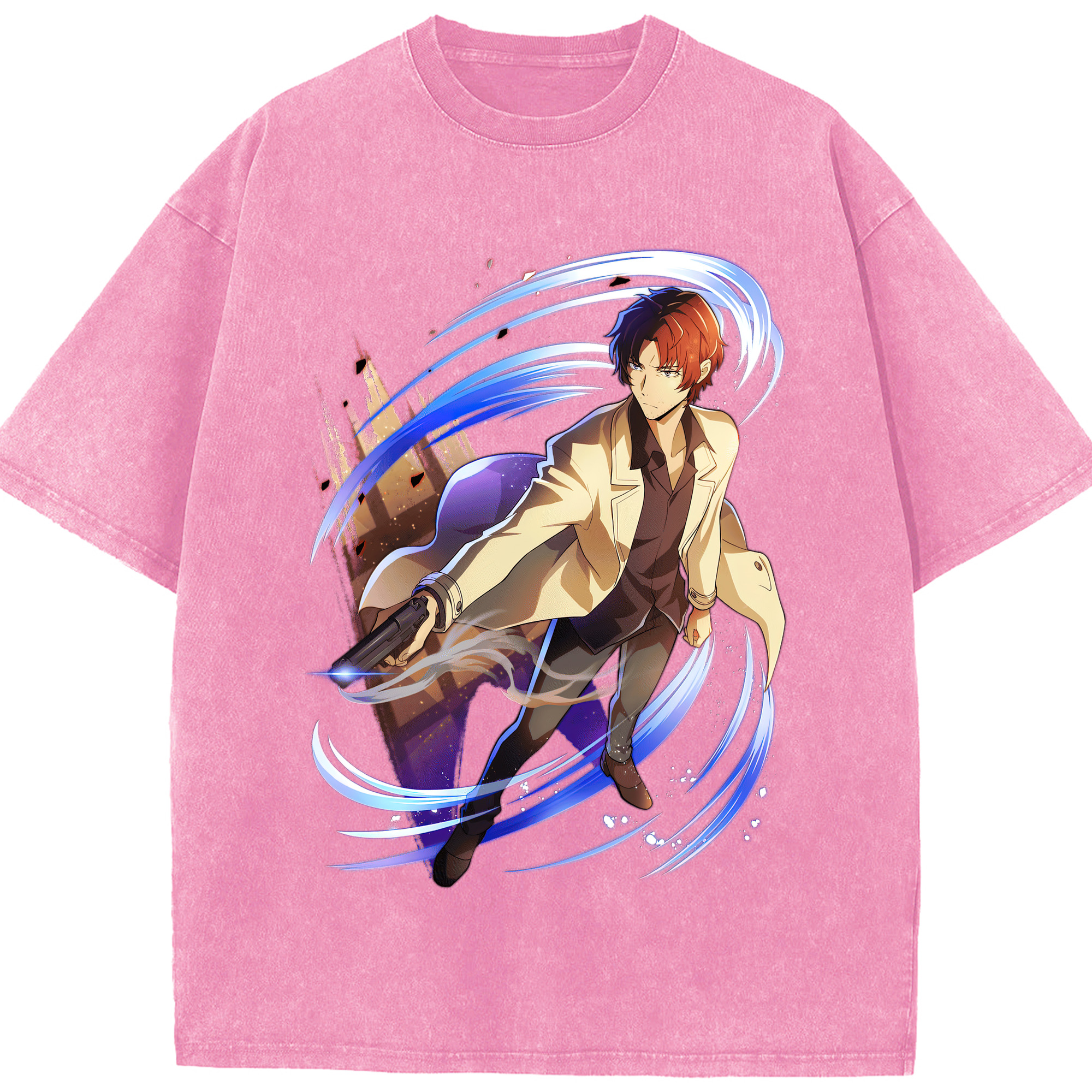 （画像用） 文豪ストレイドッグス Bungo Stray Dogs 綿100% ヴィンテージ風 半袖Tシャツ（フロントプリント）